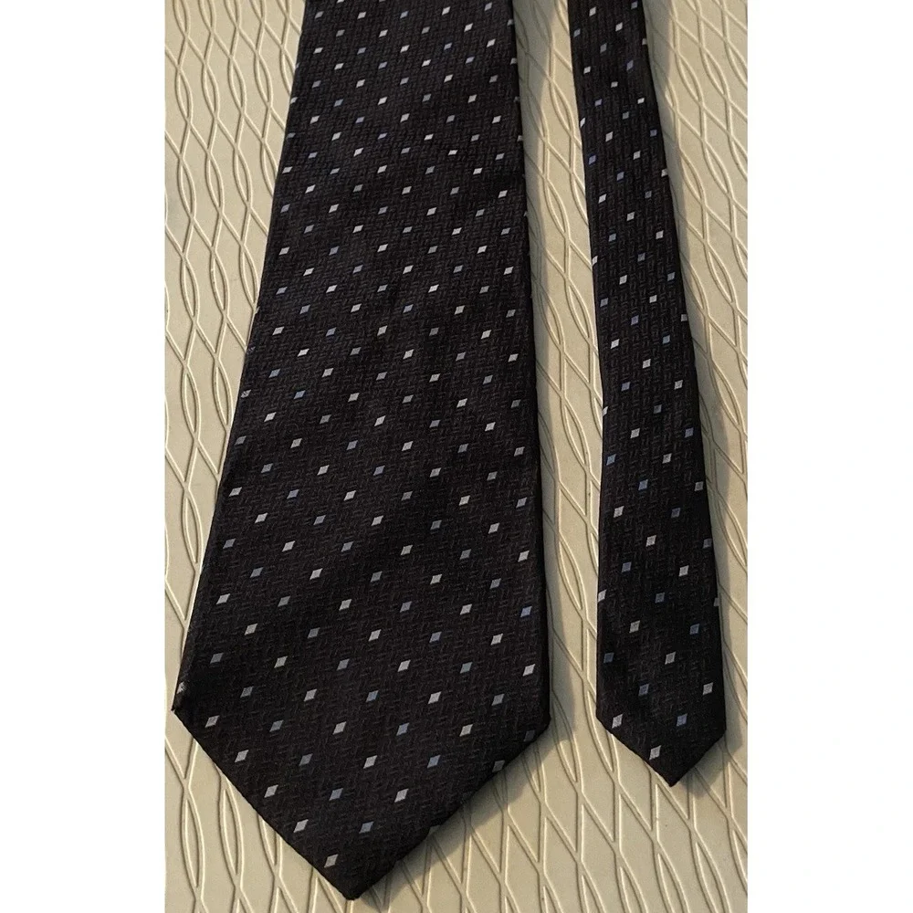 Nautica‎ Mens Blue&Gray Geometric 100% Silk Neck Tie 58